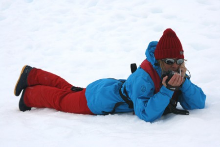 Antartide - Mavi a Neko Harbour impegnata nelle riprese