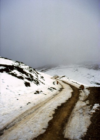 la pista per il rifugio Chacaltaya