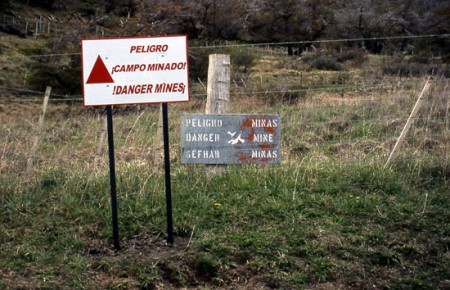 campo minato presso Puerto Natales
