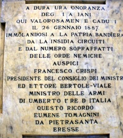 lapide commemorativa della battaglia