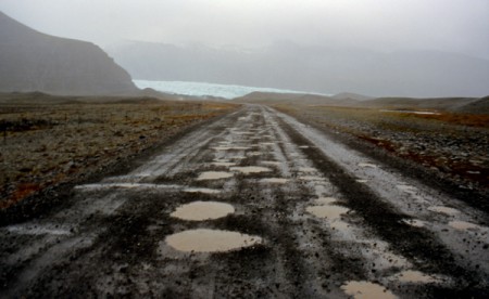 pista per il fronte del ghiacciao