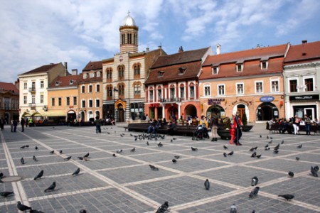 la piazza di Brasov