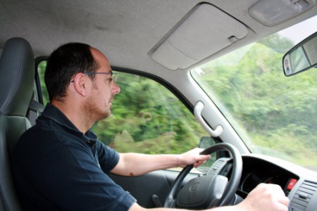 Adri alla guida verso Copan