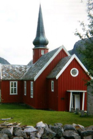 chiesa in legno - isole Lofoten